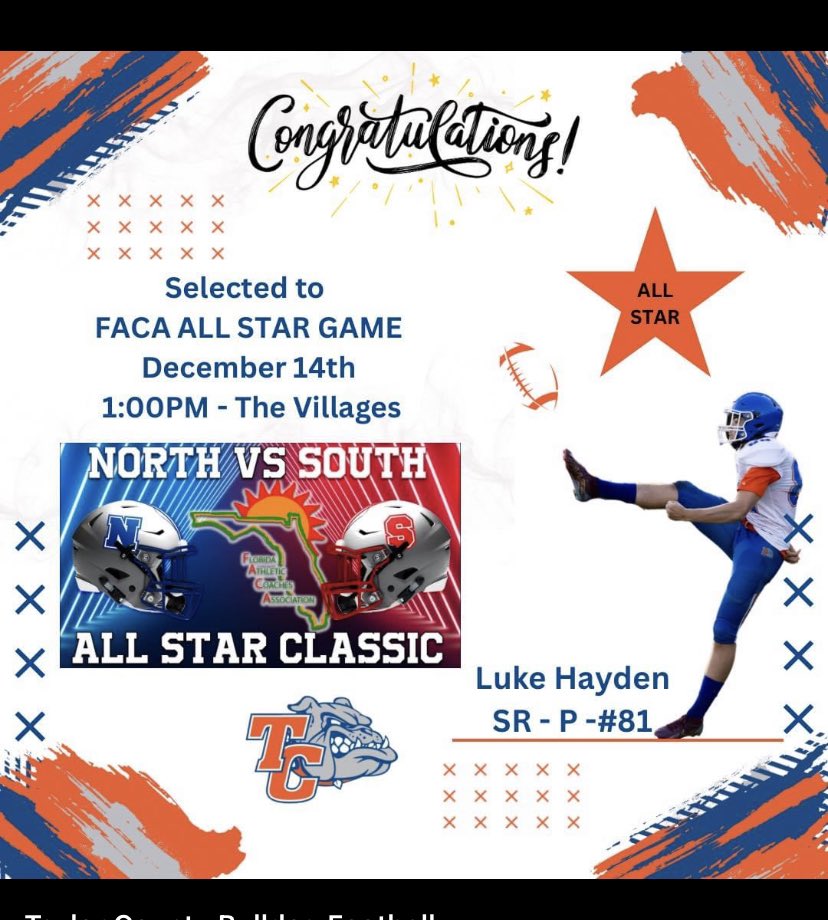 LukeAHayden23's tweet photo. Blessed for the opportunity to compete in the FACA All Star Game https://t.co/ycTJW7gkbv