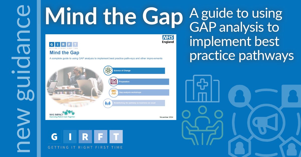Getting It Right First Time (GIRFT) (@nhsgirft) on Twitter photo ICYMI: We recently shared our🆕Mind the Gap guidance, designed to steer you and your team through the change process to implementing a best practice pathway.
What are you waiting for?
👀Take a look today: bit.ly/3ZgOF3G
<a href="/tyrrell_ruth/">Ruth Tyrrell</a> <a href="/Proud2bOps/">Proud2bOps - National Network</a> <a href="/PrimaryCareNHS/">We are Primary Care</a> ICYMI: We recently shared our🆕Mind the Gap guidance, designed to steer you and your team through the change process to implementing a best practice pathway.
What are you waiting for?
👀Take a look today: bit.ly/3ZgOF3G
<a href="/tyrrell_ruth/">Ruth Tyrrell</a> <a href="/Proud2bOps/">Proud2bOps - National Network</a> <a href="/PrimaryCareNHS/">We are Primary Care</a>