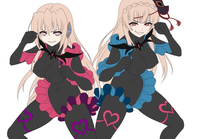 ヘブバン白河ユイナと桐生美也 悪落ちベースカラー 