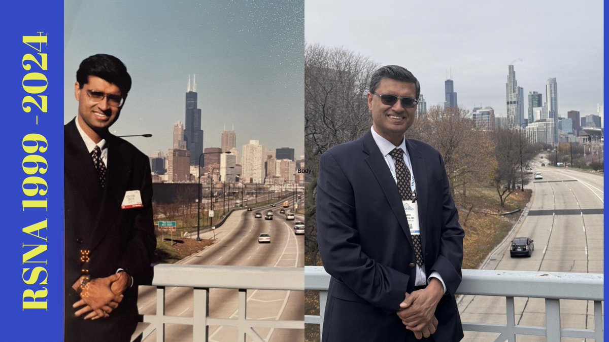 The @rsna story - 1999 my first Rsna meeting and 2024 marks 25 years since that meeting. 

I had to rummage through my wardrobe and find the tie I wore in 1999 for this compare shot - the ties that bind me and @rsna  #RSNA24 Grateful for the many friendships made here !