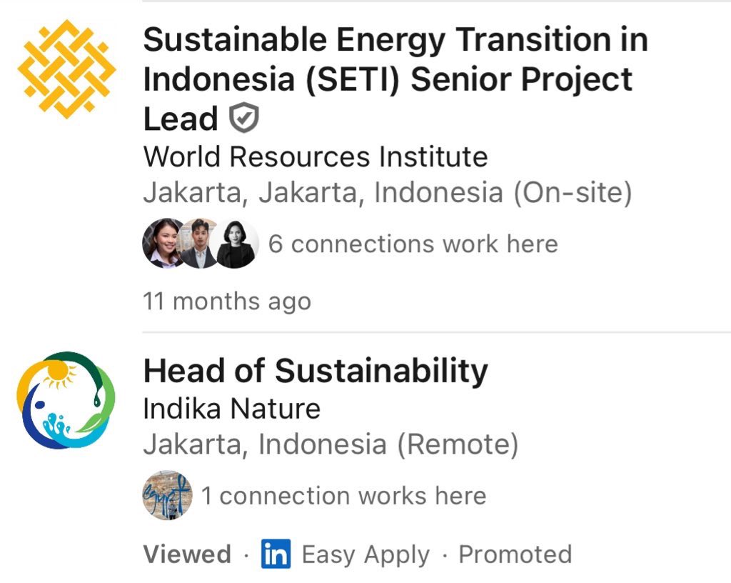 mcitraningrum's tweet photo. Ini kutanggepin serius gakpapa ya wkwkwk

Khusus climate, renewable energy, atau sustainability, di Indonesia mulai banyak kebutuhannya - mau private sector, consulting, non govt. 

TAPI talentnya masih dikit :(
— esp. yg subject matter expert/personnel 

Ini aku kasih gambaran & personal tips untuk yg baru mau masuk ya.

FRESHGRAD
✅ Jujurly dikit lowongannya, kecuali S2 yg relevan. Why? Karena bidang ilmu S1 yg mengarah ke isu di atas mostly sangat STEM, cenderung kurang update. Maklum, kurikulum nggak sefleksi itu mengakomodasi hal baru.

Padahal kebutuhannya multidispliner dan dinamis. Topik renewable ya ada di teknik elektro, ekonomi sirkuler ada di tekling.

Ada juga diplomasi iklim, jurusan HI lebih cocok tapi mostly kurikulum kan masih geopolitik konvensional.

✅ Kalo mau S2 dulu, cari yg jurusan & kampus DN yg progresif di isu itu atau sekalian di luar negeri.

✅ Lulusan S1 coba lamar posisi yg relatively entry level (officer, junior consultant). Ingat-ingat dan highlight tugas atau matkul yg relevan, atau internships. 

Nggak harus plek ketiplek bidangnya, tunjukkan skill dan ilmu yg dipelajari lalu kaitannya dengan posisi yg dilamar dan isunya.

✅ Personal advice: jika ada syarat <3 tahun kerja, masukin aja :)

ADA PENGALAMAN < 3 TAHUN
✅ Jika sektor kerjanya masih in-line (private sector misalnya), pivot dikit masih bisa diakomodasi - seperti dari process engineer ke sustainability lead. Skill dan ilmunya transferrable dan kemungkinan dapet extra capacity building.

✅ Jika satu sektor dan pivot jauh, katakan dari akuntansi mau jadi energy consultant — perlu pembuktian ekstra dengan ambil courses, certification, atau sekolah lagi. 

Bisa juga coba lamar entry level lagi, dengan tetep ada extra work mempelajari isunya.

✅ Beda sektor tapi udah ada pengalaman di isunya? Ini sebenernya buatku ideal :)

Tiga isu di atas multidisipliner bangetttt, your diverse experience is valuable!

Nah, kalo yg sifatnya non-subject matter seperti operations, comms, admin — ini secara umum lebih adaptable karena skill yg dibutuhkan kan mirip-mirip, penguasaan isu ya di permukaan aja mostly nggak masalah.

Tapi nyari climate communicators juga susah bangettt~