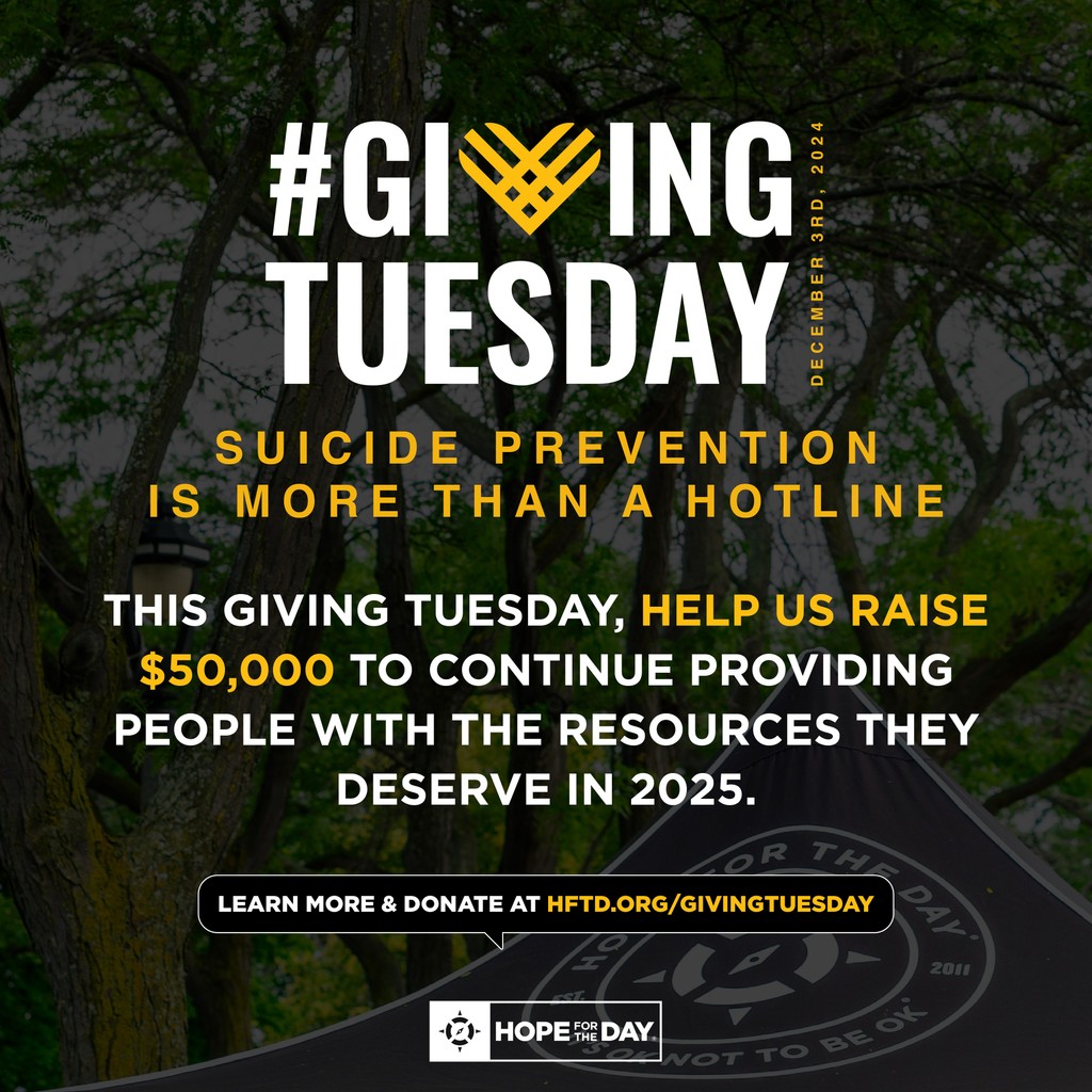 This year alone, we have handed out over 48,000 resource cards. 
We've been showing up, giving people tangible mental health resources and reminding them that IT'S OK NOT TO BE OK. 

Visit hftd.org/givingtuesday to learn more and donate 🖤