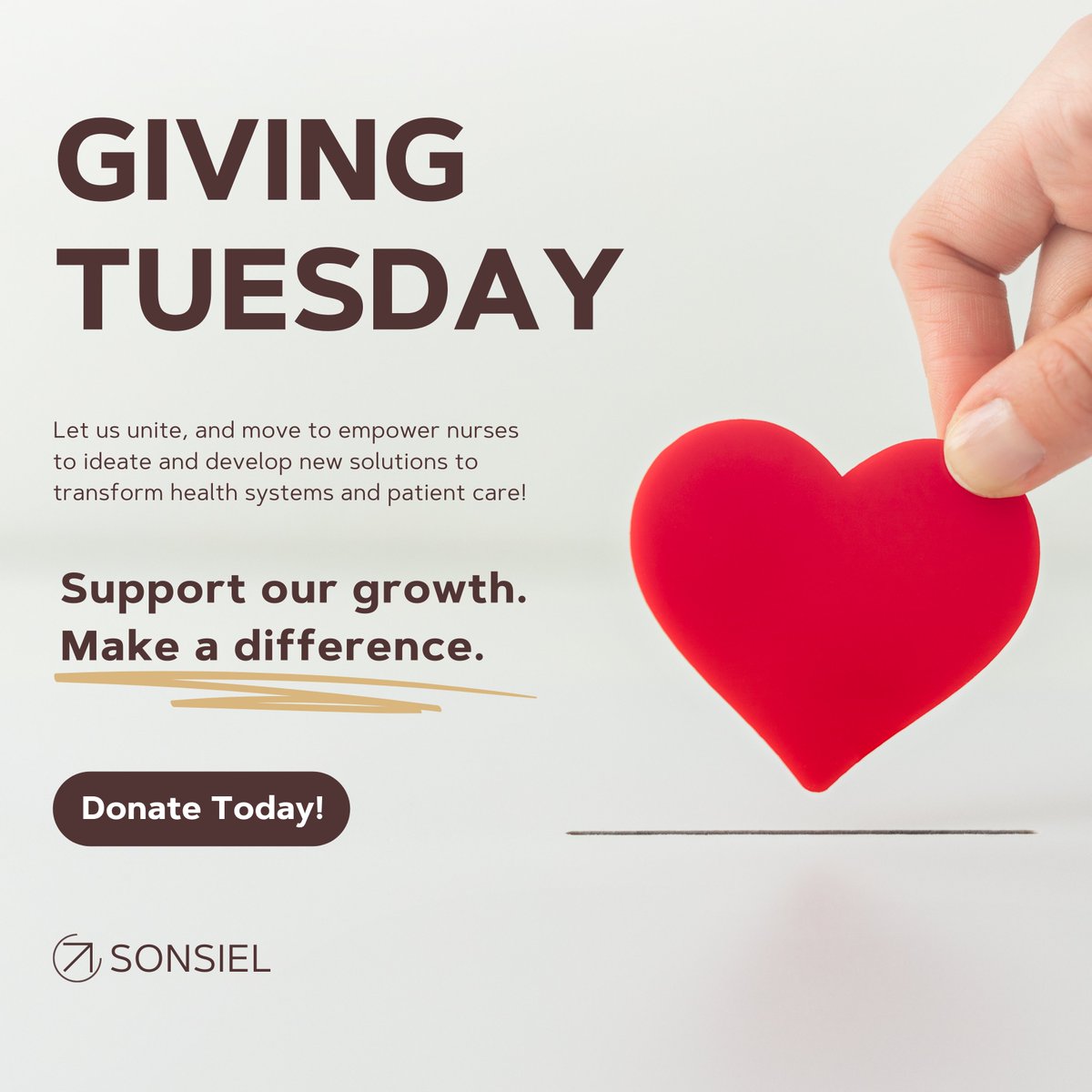 Imagine a world where #nurses lead the charge, delivering #innovative solutions for patient care and transforming health systems. This #GivingTuesday, support our mission on this journey - together, we can make a difference: linktr.ee/sonsiel