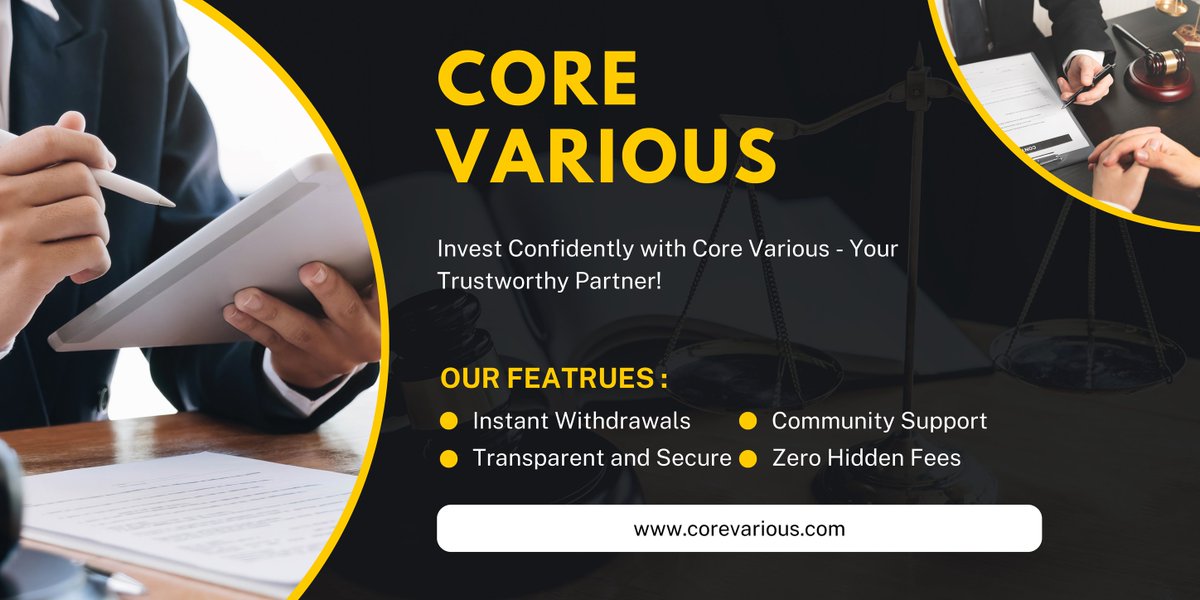 "Discover the Power of Core Various - Your Reliable Investment Partner! 📷📷
📷 Enjoy Instant Withdrawals
📷 Transparent and Secure Transactions
📷 Join a Supportive Community
📷 Zero Hidden Fees
Invest with Confidence Today! #CoreVarious #Investment #Crypto"