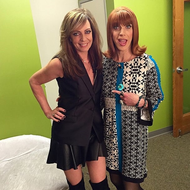 janneymedia's tweet photo. Allison Janney with Coco Peru as she joined the drag royalty on stage as a guest in their talk show, "Conversations with Coco," in 2015. https://t.co/9fVdiPphNb