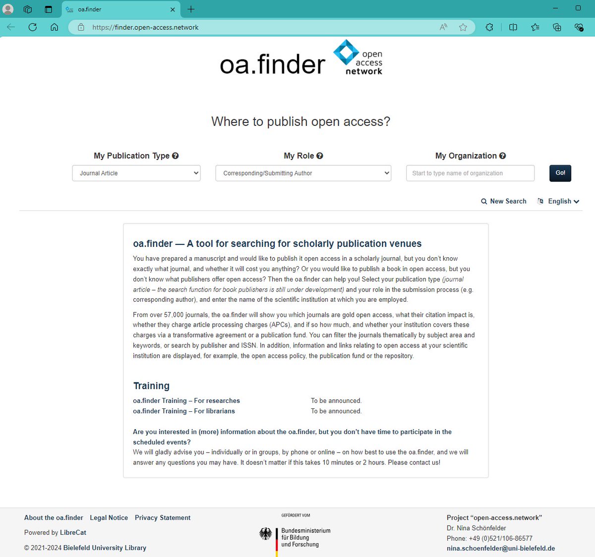 📢 Ready to publish your research open access but unsure where to start?

✨Try out the oa.finder to explore 57,000+ journals. Check the APCs and whether your institution covers these.

#OpenAccess #AcademicPublishing #oaFinder