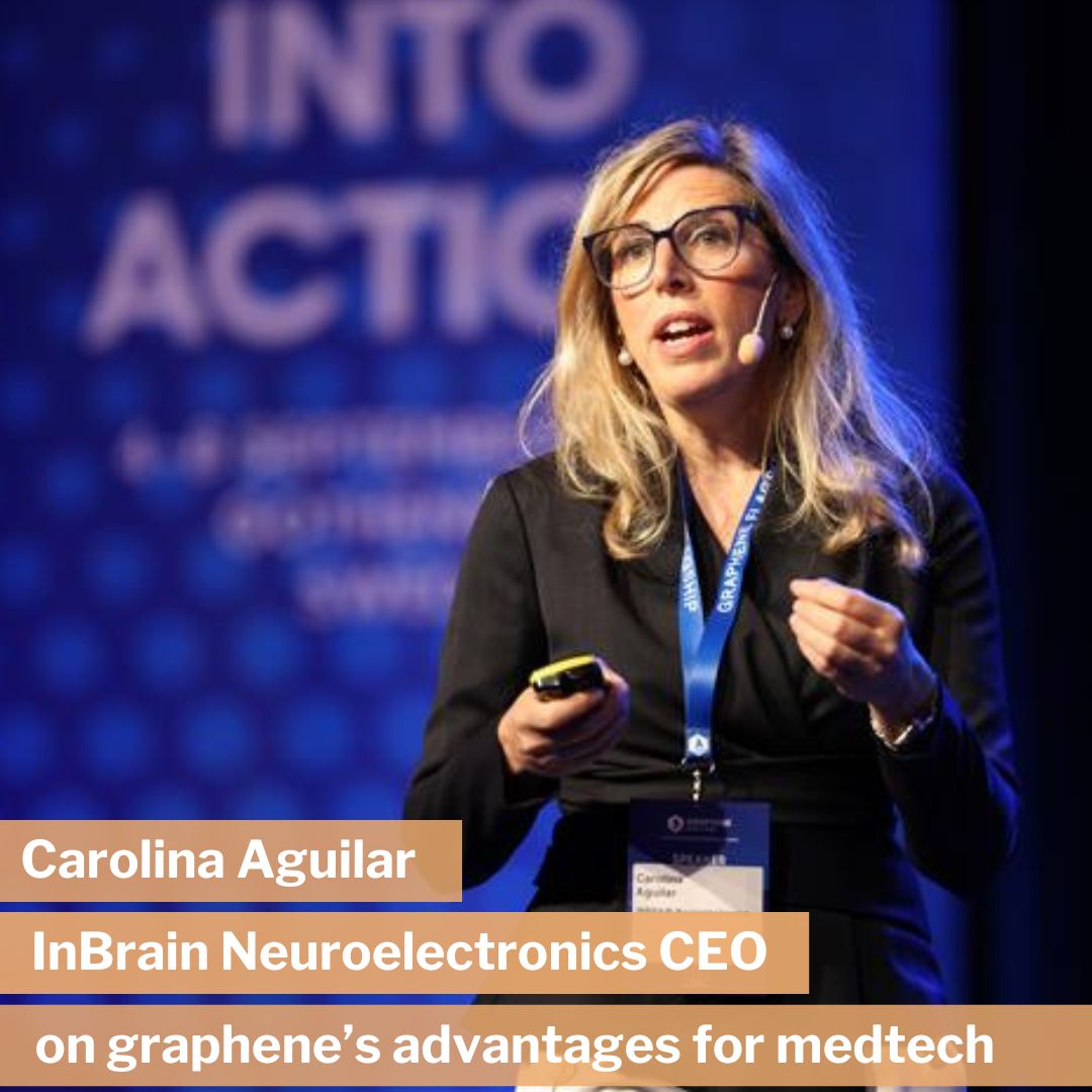 GrapheneEU's tweet image. Carolina Aguilar (@carolainaguilar), CEO of InBrain Neuroelectronics (@INBRAINNeuro), shares how graphene’s ‘phenomenal’ precision and biocompatibility are transforming medtech. 🔗Read the full article here: buff.ly/3ZheteG 

#medtech #graphene #neuroelectronics