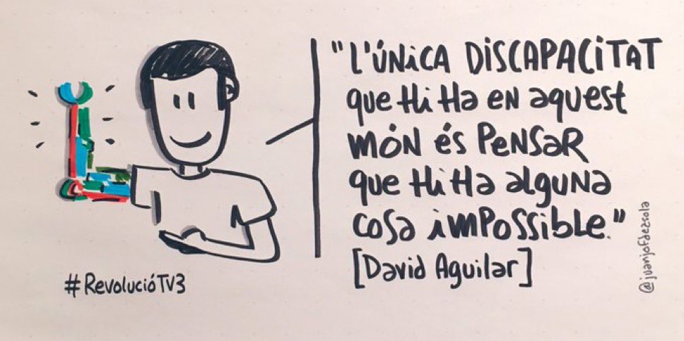 #DiaMundialDeLaDiscapacitat #Revolució3Cat

“L’única discapacitat que hi ha en aquest món és pensar que hi ha alguna cosa impossible” (David Aguilar <a href="/handsolooficial/">Hand Solo</a>)

S’ha fet pròtesis per al seu braç dret amb peces de <a href="/LEGO_Group/">LEGO</a>, així que sap de què parla!