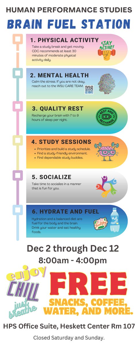 Don't forget to stop in to the HPS Office for the BRAIN FUEL STATION! #hpswsu