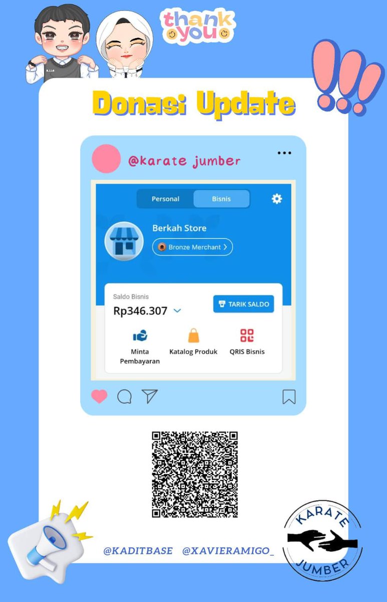 kaditbase's tweet photo. [Donation Update]

Halo teman-teman, berikut update project "Karate Jumber"✨✨

Hingga saat ini telah terkumpul Rp 361.307. Kami akan memberikan update hingga berakhirnya donasi, terima kasih banyak🤍🤍

@xavieramigo_
#kaditygy #xavieranation #KaditSparksofHope #XaringisCaring https://t.co/a7XrVsFwn1