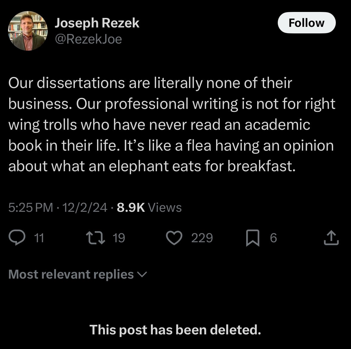 Apparently this tweet was also not for us to read