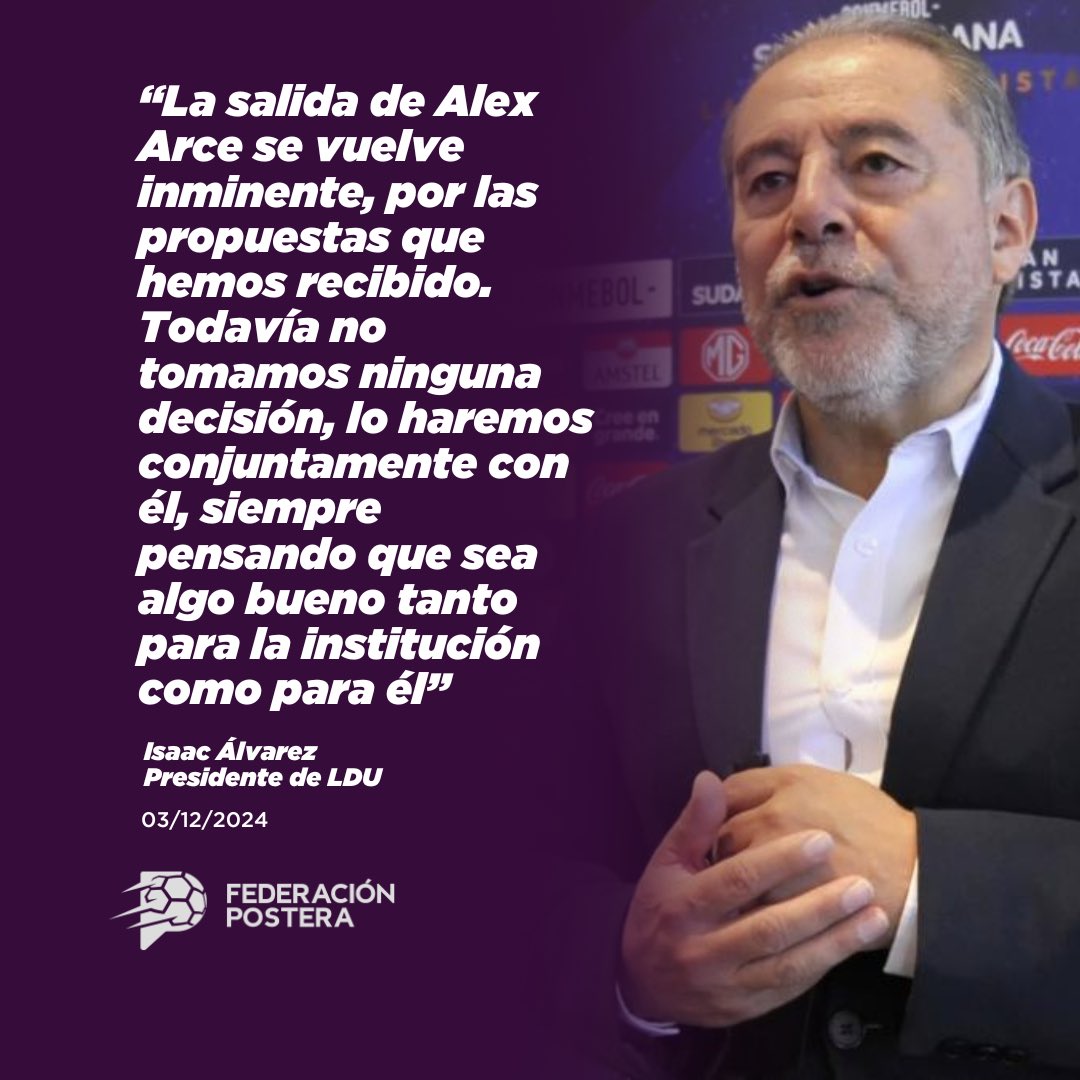 FedePostera's tweet image. ¡The last dance! 😢 Alex Arce disputará sus últimos partidos en @LDU_Oficial en las finales ante #IDV. “La salida de Arce se vuelve inminente por las propuestas que hemos recibido”, dijo el Presidente albo, Isaac Álvarez, en entrevista a #ECDF. ¿Qué opinas?
