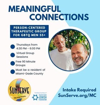 Looking for a supportive space to connect? Join our virtual group for 🌈 gay/bi men 55+ in Miami-Dade County. Let’s build meaningful connections together! 💬🌟 

🔗 Visit: SunServe.org/MC 

#SunServe #WeHelpPeople #SupportGroup #Seniors instagr.am/p/DDHoyytoEIa/