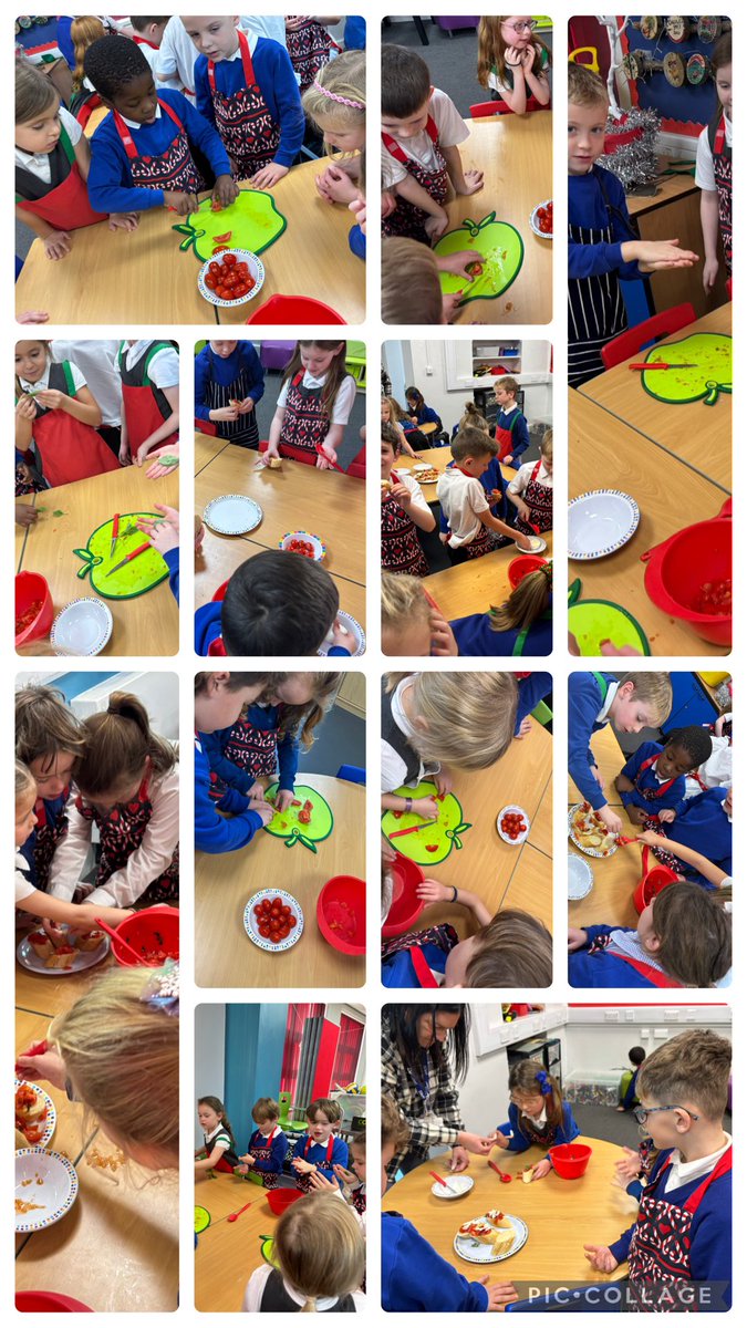 Y2 have enjoyed making tomato and mozzarella bruschetta this afternoon.