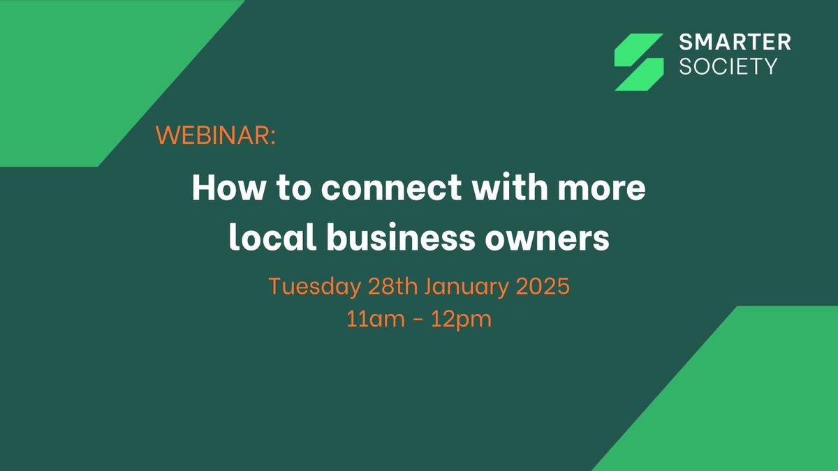 Did you know 80% of businesses do not engage with local authorities? Join us this January for our webinar on how to connect with more business owners, including ideas on how to expand your reach. Book Now-  zurl.co/1ujk
#grants #businesssupport #smartersociety #funding