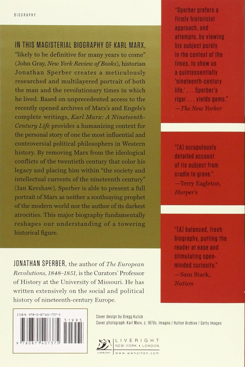 TheHadiAriyan's tweet image. #ReadingNow

Karl Marx (A Nineteenth-Century Life) - Jonathan Sperber

◉ #Pages 544
◉ #Published 2013
◉ #JonathanSperber 🇺🇸