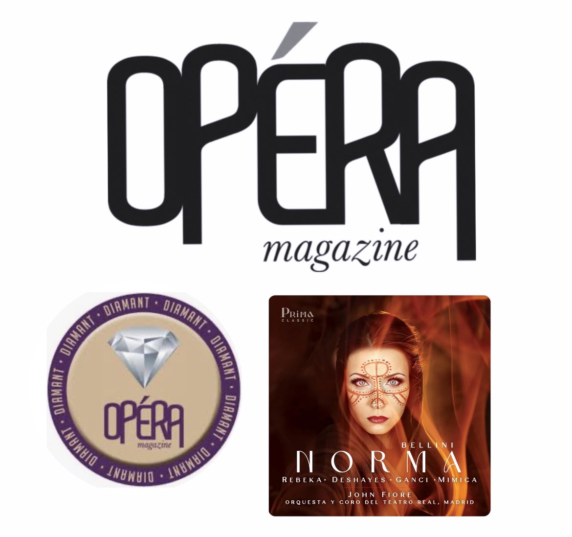 We are very happy to announce the “Diamant” recognition from @opera_mag_officiel to our NORMA studio recording. Thank you Opéra for your support throughout our releases, as we work hard to bring back the much appreciated concept of “Studio Recording” to integral operas!