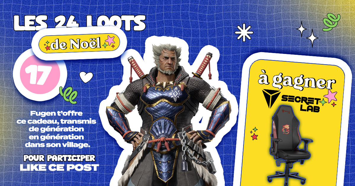 🎄✨ LES 24 LOOTS DE NOËL - JOUR 17 ✨🎄

👉🏼 Aujourd'hui, tente de gagner une Chaise Gaming <a href="/secretlabchairs/">Secretlab</a> TITAN Evo Monster Hunter Rathalos, livrée par le sage Fugen !

Pour participer :
1️⃣ Like ce post ❤️
2️⃣ Valide ton inscription ici : capfr.link/24loots
(Une seule