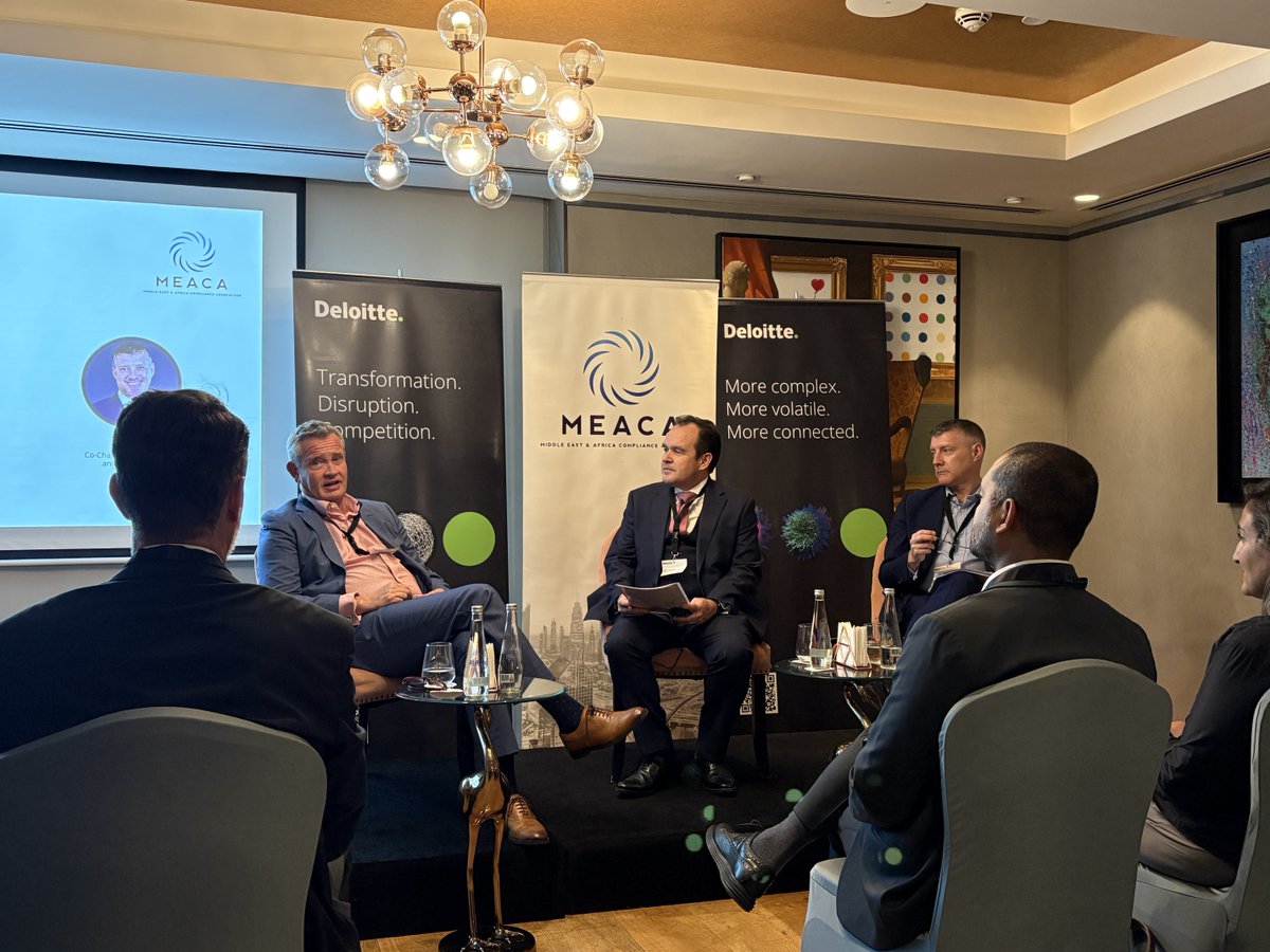 DeloitteME's tweet photo. Thank you to our panelists Jonathan Taylor, and moderator Chris Clements, at the ‘From Status Quo to Whistleblow’ event by #MEACA for great insights on effective whistleblowing in the Middle East. We look forward to supporting our clients to drive change in corporate governance. https://t.co/dqjYZkpAeL
