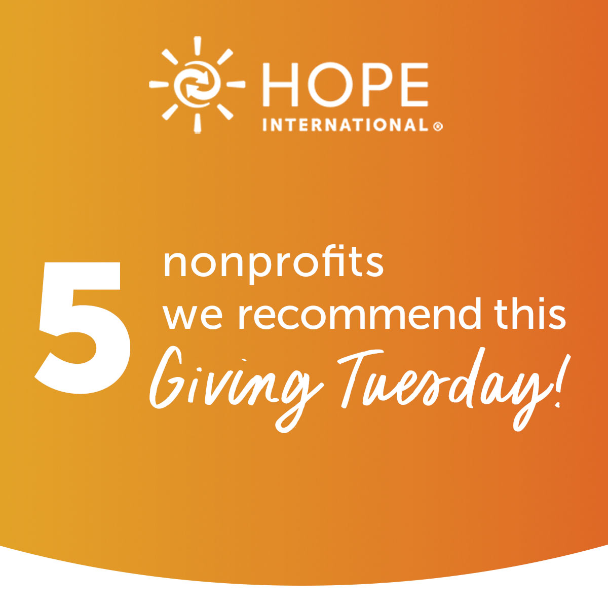 HOPE International (@hopetweets) on Twitter photo This #GivingTuesday we’re again highlighting 5 organizations who share a Kingdom-minded approach to poverty alleviation! We encourage you to support them:
<a href="/asoneafrica/">AsOne Ministries</a>
@RedeemInternational
WHMI
@heartforlebanon
<a href="/b2theworld/">B2THEWORLD</a>
Learn more at hopeint.cc/givingtuesday24 This #GivingTuesday we’re again highlighting 5 organizations who share a Kingdom-minded approach to poverty alleviation! We encourage you to support them:
<a href="/asoneafrica/">AsOne Ministries</a>
@RedeemInternational
WHMI
@heartforlebanon
<a href="/b2theworld/">B2THEWORLD</a>
Learn more at hopeint.cc/givingtuesday24
