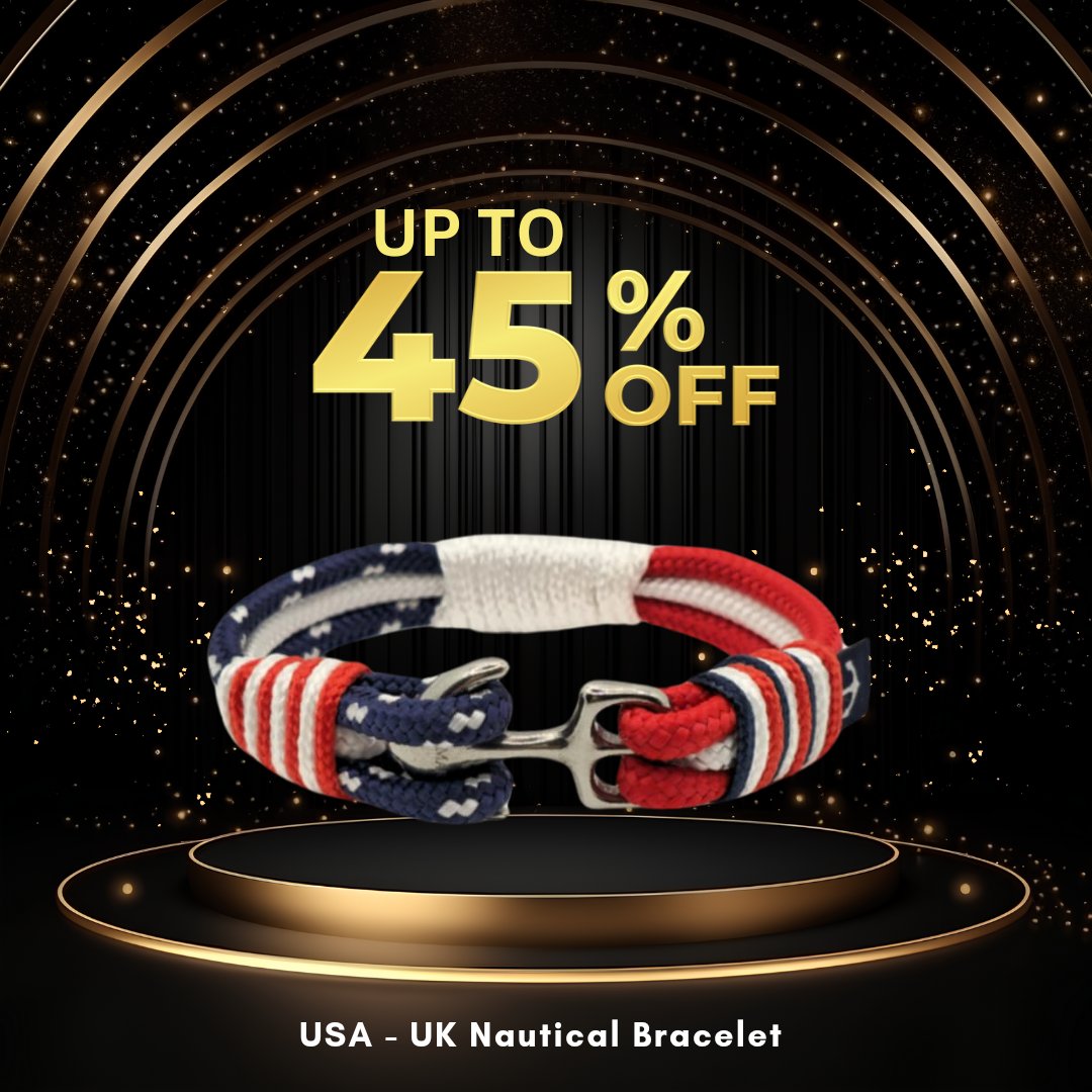 BranMarion's tweet photo. 🎄 Holiday sale ending soon! 🎄
Grab our USA-UK Nautical Bracelet for up to 45% OFF!
The perfect Christmas gift awaits 🎁—don't wait! 🛒 

#HolidaySale #LastMinuteGifts #ChristmasDeals #NauticalJewelry https://t.co/qXjj59Poj4