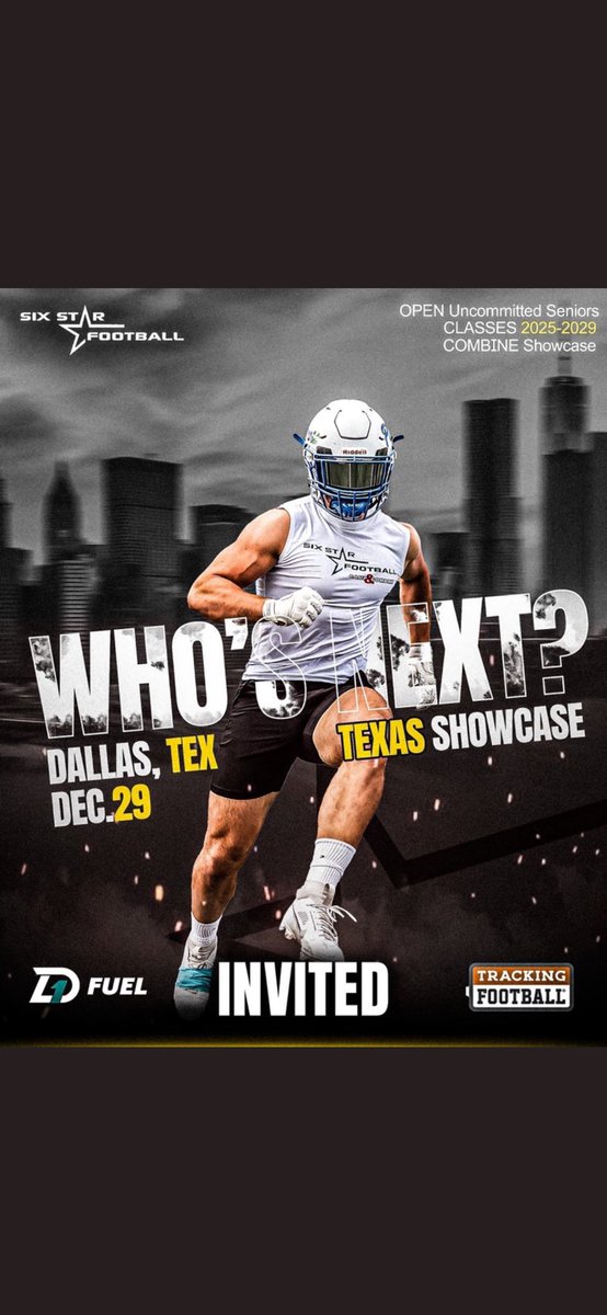 Thanks for the invite <a href="/sixstarfootball/">Six Star Football | PLUS+</a> can’t wait to compete!