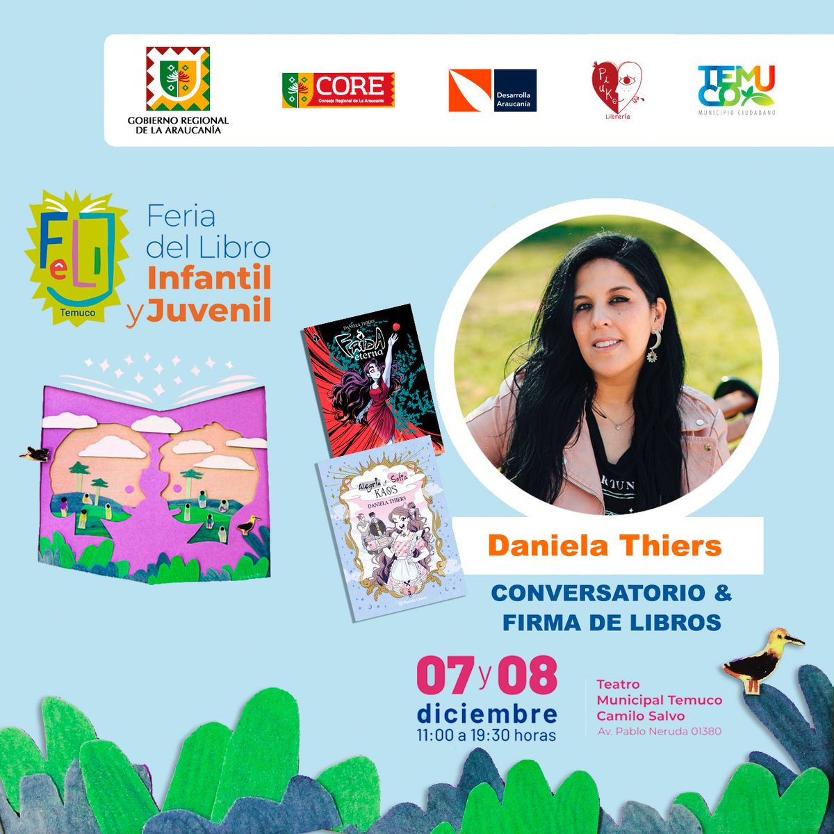 Este fin de semana voy a ir a la feria del libro de Temuco a firmar 💖✨️ lleven sus tomos de Alegría y Sofía y Frida Eterna ❤️‍🔥