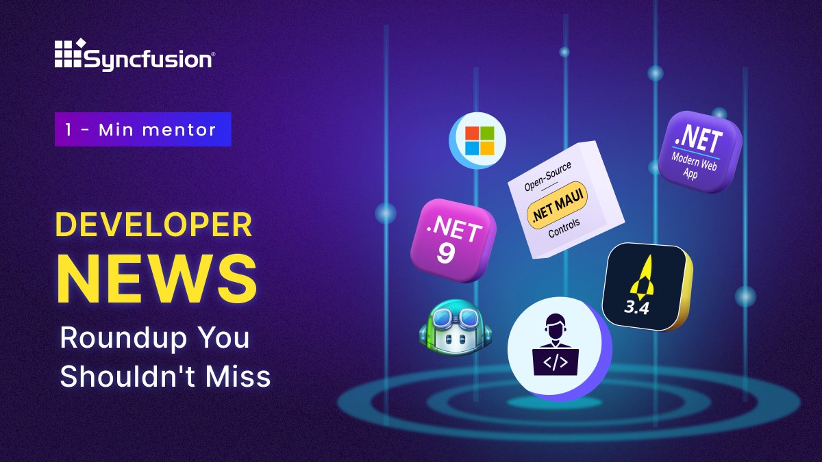 Syncfusion's tweet image. 🔥November&apos;s Must-Know Dev News! Catch the essential Developer News Roundup for November 2024—all the top trends and tech updates you need to know! 🚀💻

syncfusion.com/web-stories/de…

#DeveloperUpdates #TechRoundup #NovemberNews #DevUpdates #DevNews
