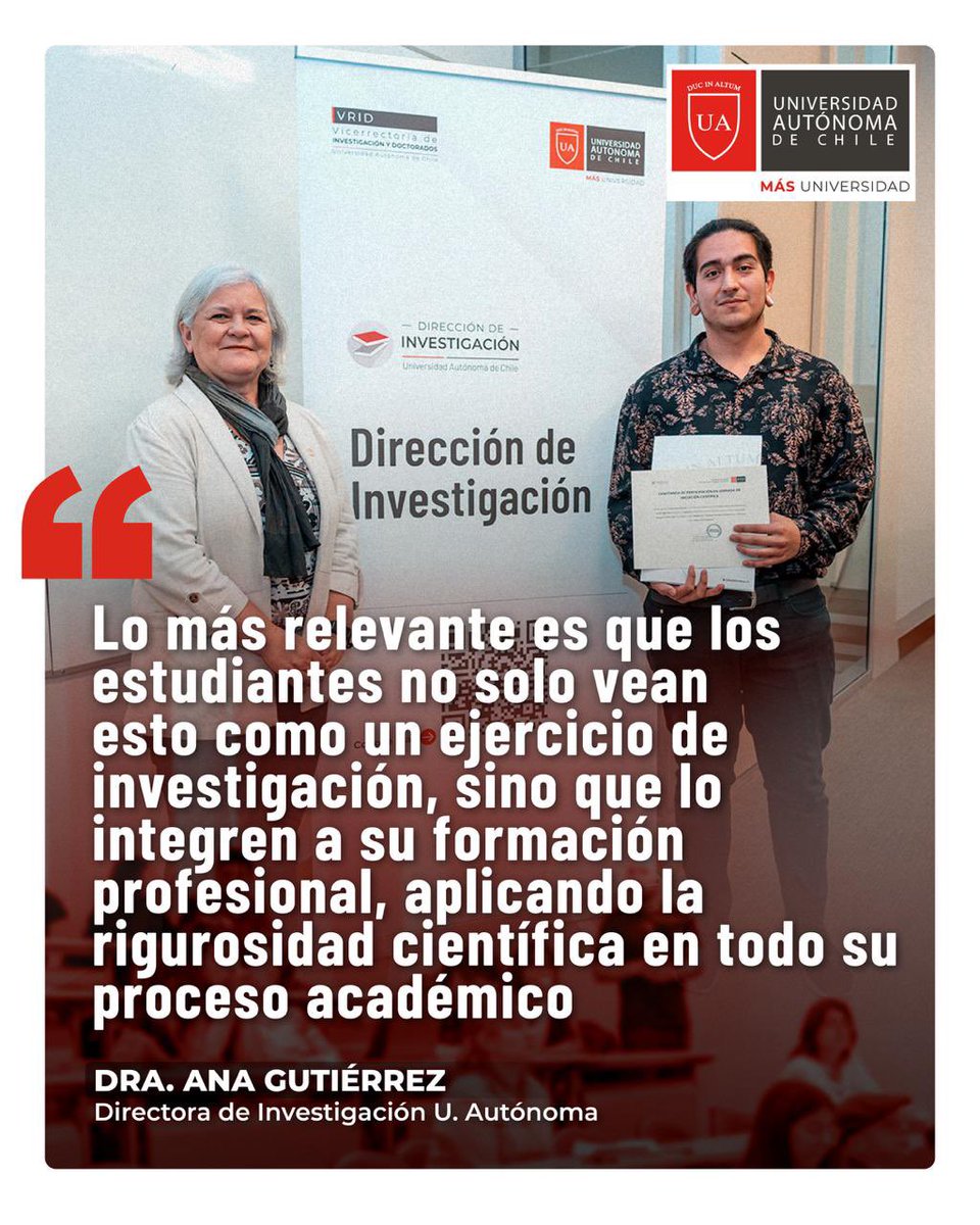 Cerca de 50 estudiantes de pregrado participaron de la X versión de las Jornadas de Iniciación Científica, que organiza la Dirección de Investigación de <a href="/autonomadechile/">Universidad Autónoma de Chile</a>. El programa ha involucrado a más de 400 estudiantes en sus 10 años de existencia. 

🔗uautonoma.cl/noticias/estud…