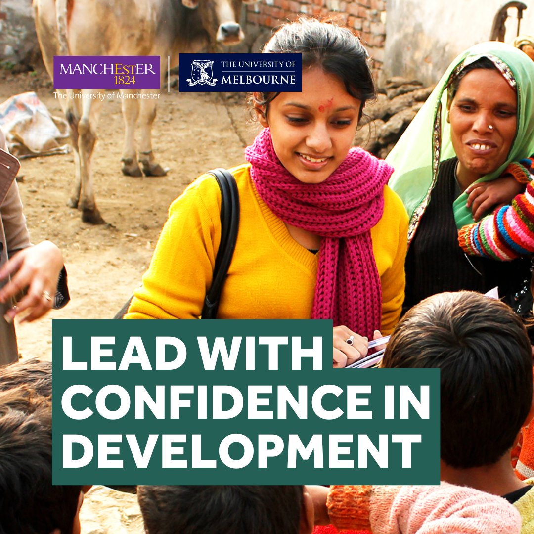 Become a confident global leader with a Master of Leadership for Development.

📖Study part-time and flexibly around your other commitments
🌍Learn online from anywhere in the world
🎓Draw on the expertise of both The University of Manchester and The University of Melbourne

Find