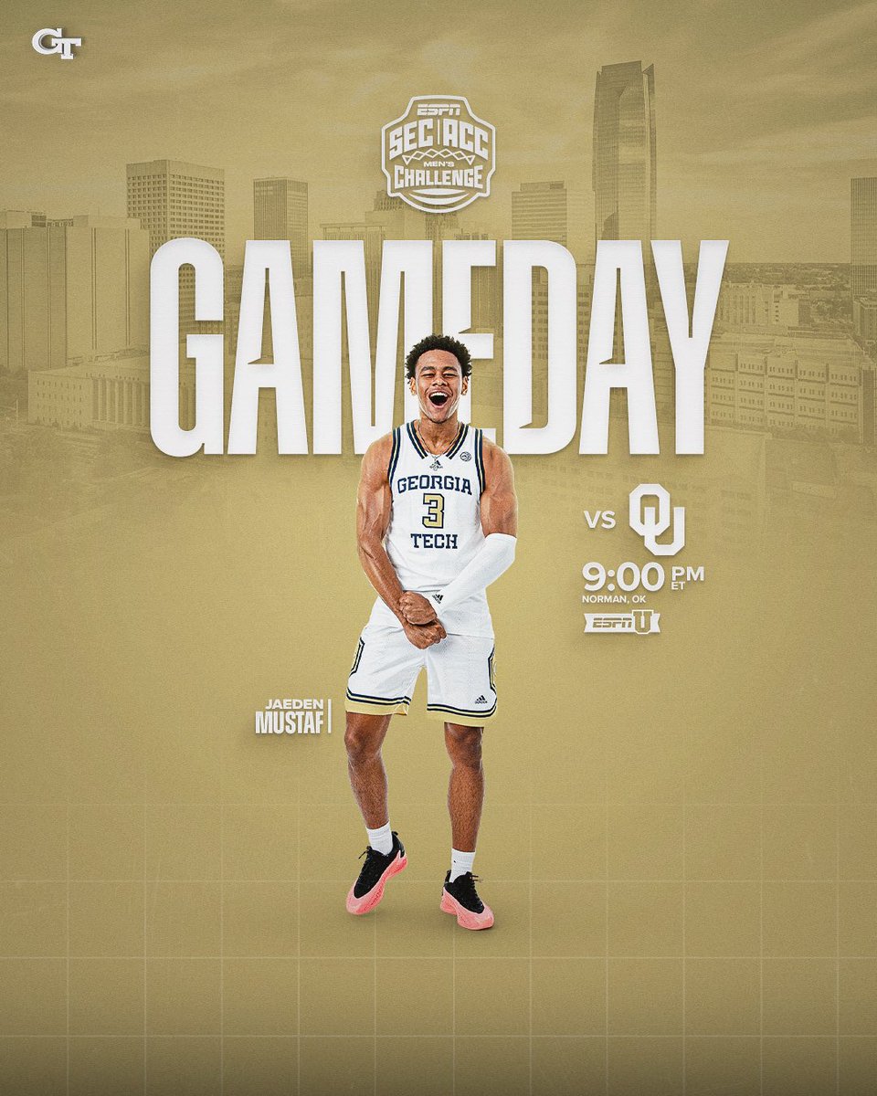 GTMBB's tweet photo. Showdown with the Sooners

🆚 No. 21 Oklahoma
🏟️ Lloyd Noble Center
⏰ 9:00 PM ET
📺 @ESPNU 
📻 @680TheFan / 93.7 FM

#StingEm 🐝 https://t.co/2bdiUg2kJ3