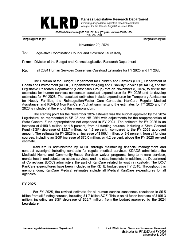 Just published: Fall 2024 Human Services Caseloads Memo klrd.gov/2024/12/03/fal… #ksleg