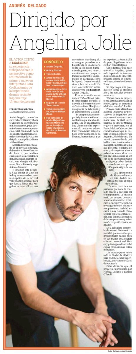 El actor mexicano #AndrésDelgado ha tenido un año muy productivo. Se le ha visto en #Lamáquina #UnCuentodepescdores #Unmundoparamí y fue dirigido en #Roma por #AngelinaJolie en la cinta #WithoutBlood. Charlé con él y esto pasó... 📽🩷🎬

excelsior.com.mx/funcion/andres…