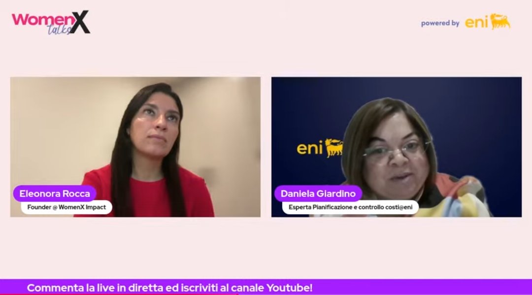 🎤Daniela Giardino Esperta in Pianificazione e Controllo costi presso la Bioraffineria di Gela S.p.A.

"Bisogna continuare a lottare e sentirsi unici perché ogni diversità è un simbolo di ricchezza collettiva"

#womenxtalk