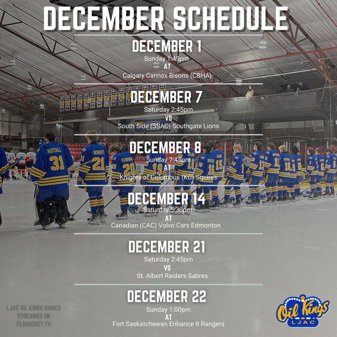 December Schedule
