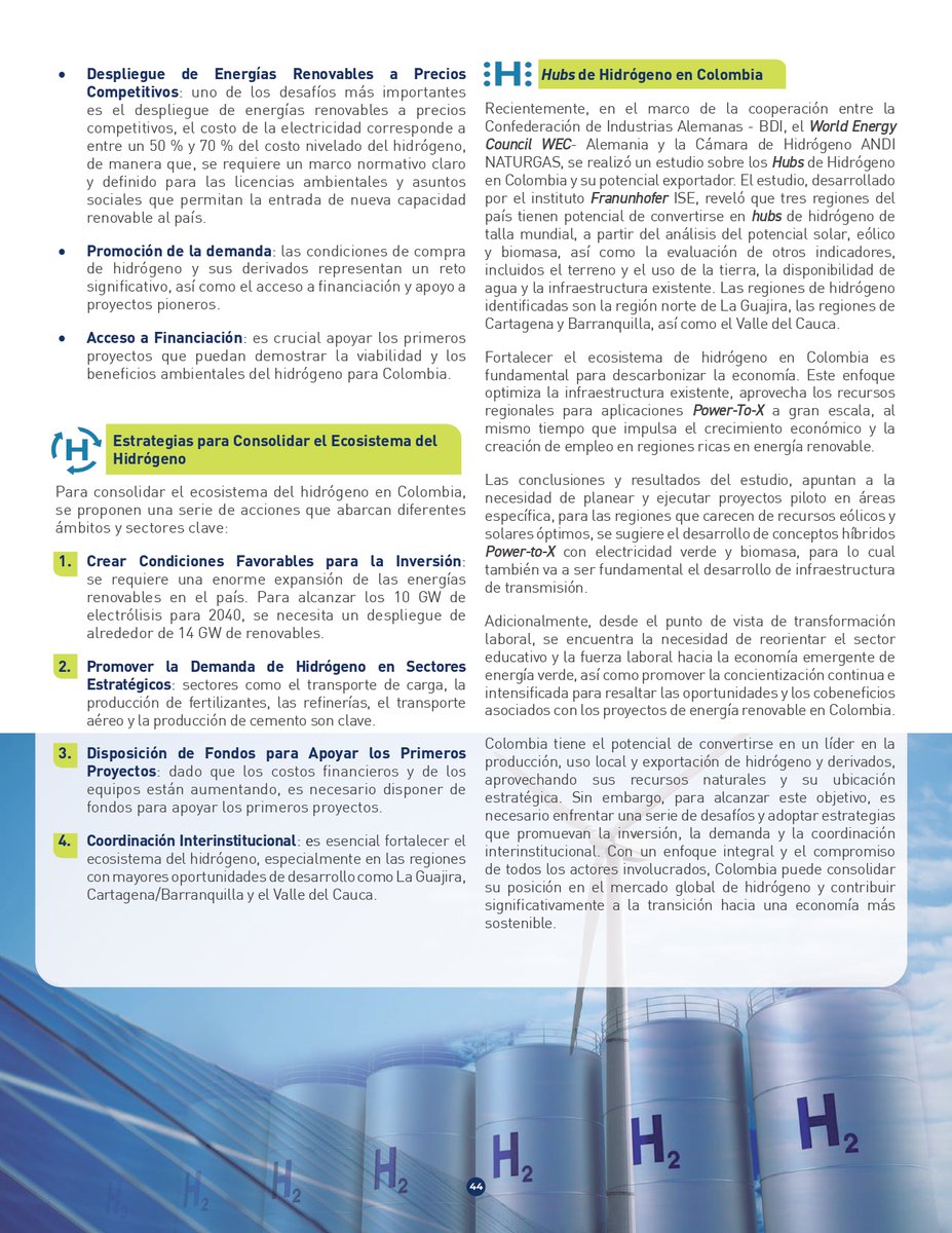 La <a href="/HidrogenoAndNat/">Hidrógeno y Gases Renovables ANDI NATURGAS</a> participó en la primera edición de "C-Regula hacia la Transición Energética" de Cenit, una publicación que busca contribuir a la seguridad jurídica del sector en Colombia📝 y avanzar en la ruta de nuevos energéticos como el #H2🍃.
#SostenibilidadANDI
