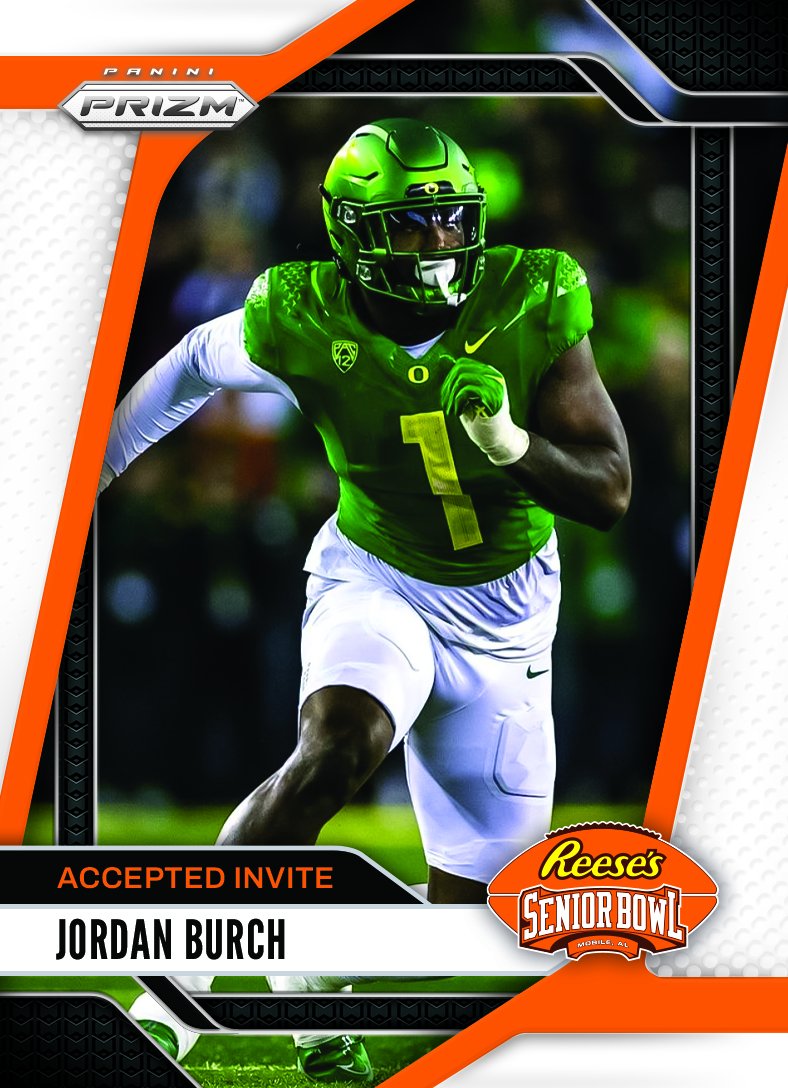 Reese's Senior Bowl (@seniorbowl) on Twitter photo It’s OFFICIAL! DL Jordan Burch <a href="/JordanB1505/">Jordan Burch</a> from <a href="/oregonfootball/">Oregon Football</a> accepted his invite to the 2025 Reese's Senior Bowl!!! #GoDucks 🦆 #BestOfTheBest #TheDraftStartsInMOBILE™️
@JimNagy_SB <a href="/PaniniAmerica/">Panini America</a> #RatedRookie It’s OFFICIAL! DL Jordan Burch <a href="/JordanB1505/">Jordan Burch</a> from <a href="/oregonfootball/">Oregon Football</a> accepted his invite to the 2025 Reese's Senior Bowl!!! #GoDucks 🦆 #BestOfTheBest #TheDraftStartsInMOBILE™️
@JimNagy_SB <a href="/PaniniAmerica/">Panini America</a> #RatedRookie