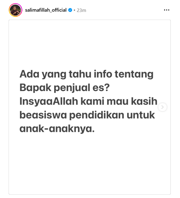 BangIppen's tweet photo. Beasiswa Pendidikan untuk Anak Penjual Es tersebut dr Ust. @salimafillah https://t.co/CYj78yLwUG