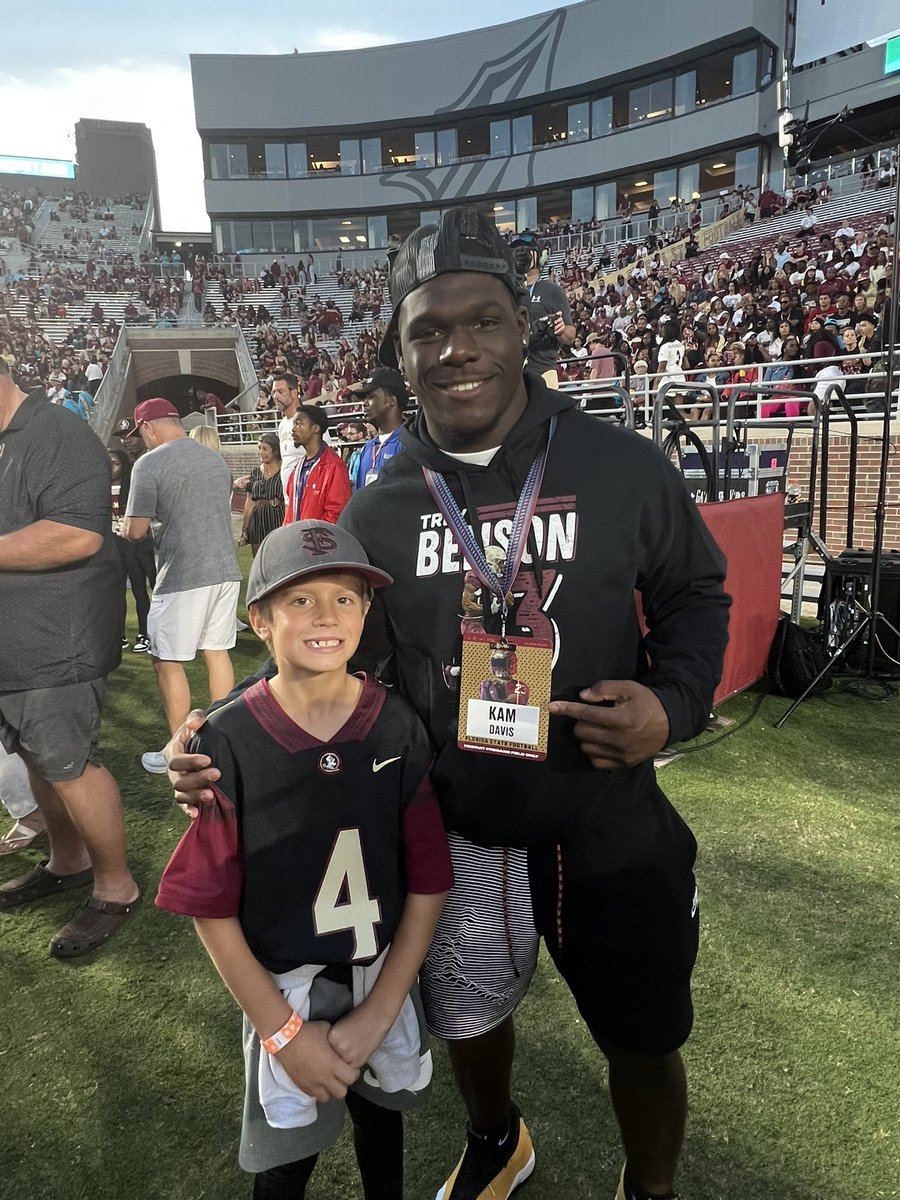 My son’s favorite player this season! Can’t worry about the noise, being a player at FSU means everything is magnified but I know he’s built for this journey!! Best wishes <a href="/Kam_Davis24/">Kam Davis24</a> and continued blessings!
