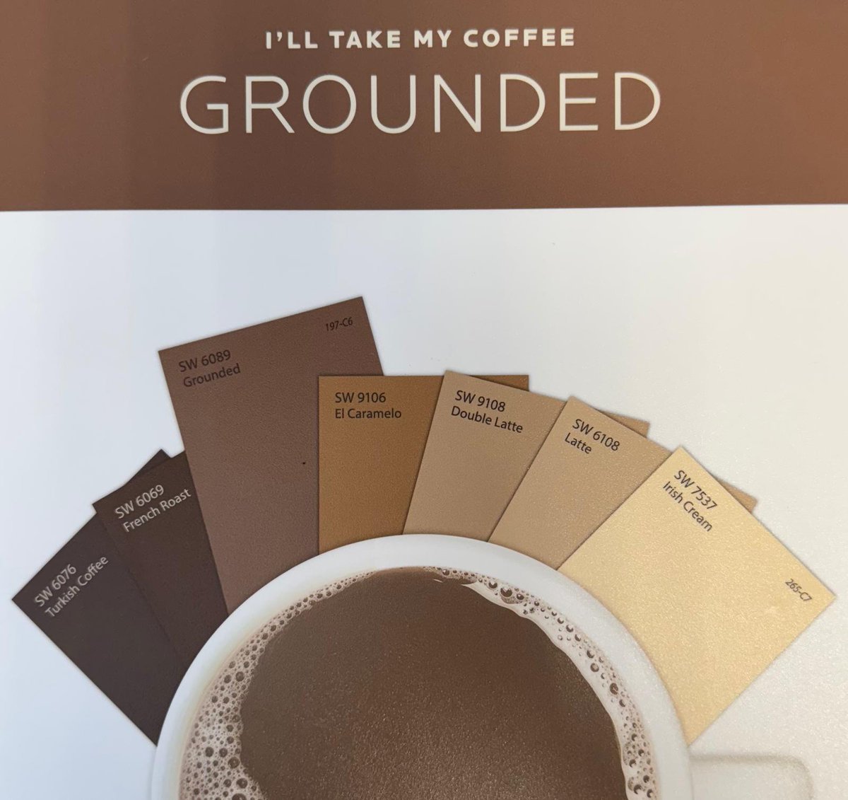 Well_PaintedCFL's tweet image. ☕ 🌟Do you already have your morning coffee? Paint your home like your favorite cup of joe! Share your coffee-inspired color choices with us in the comments! ☕ #SherwinWilliams #BeautifulColor #coffeeColors