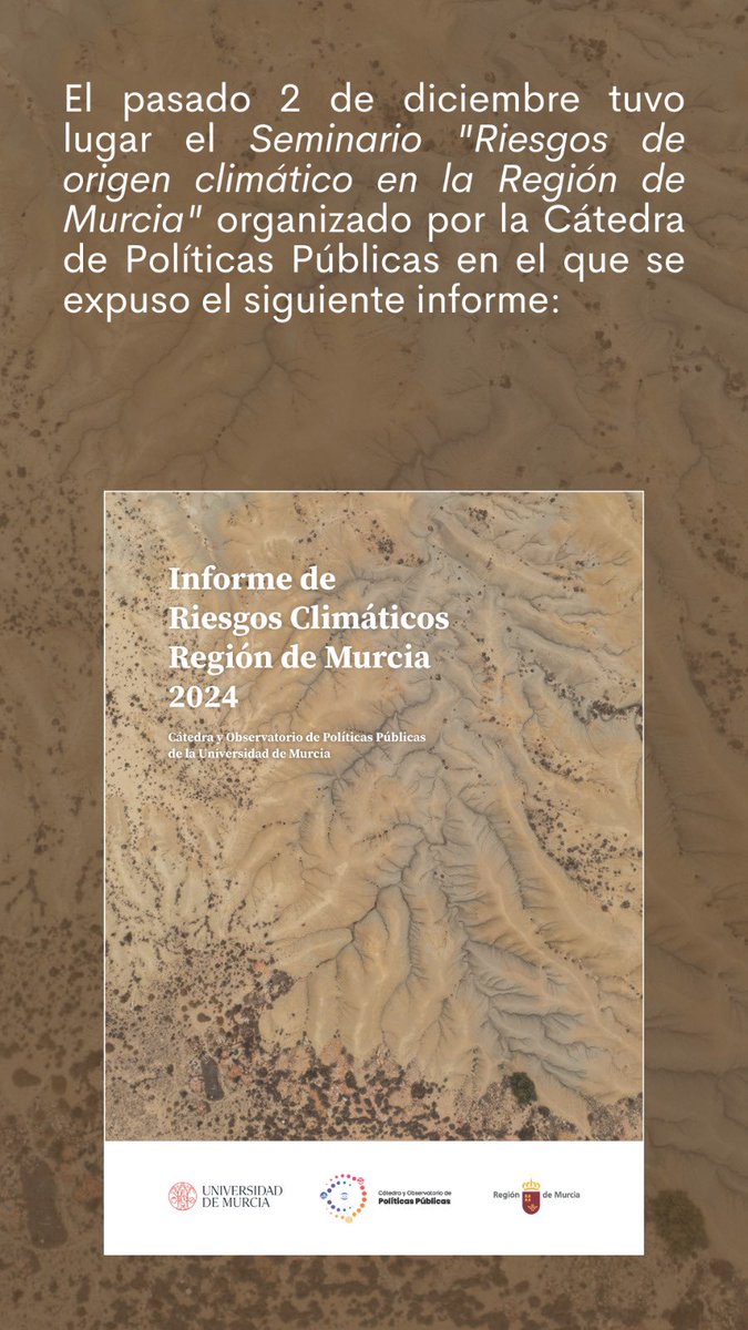inteligenciacli's tweet photo. ➡️Ayer se presentó el informe de Riesgos Climáticos de la Región de Murcia ⚠️‼️

Enlace descarga 📑informe: https://t.co/oqvQEJUssa https://t.co/dExkRKiI8B