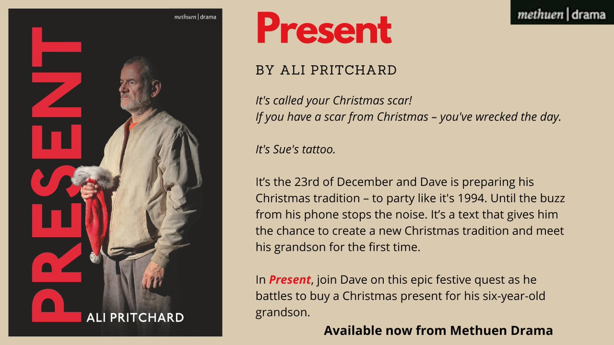 Methuen Drama (@methuendrama) on Twitter photo Happy Publication Day to <a href="/Al_pritchard5/">Ali Pritchard</a> for his play PRESENT! This epic festive quest, in collaboration with <a href="/Alphabetti/">Alphabetti Theatre</a>, is now on at <a href="/LiveTheatre/">Live Theatre</a>. Purchase your copy of the play at the venue, online, or in bookshops. Happy Publication Day to <a href="/Al_pritchard5/">Ali Pritchard</a> for his play PRESENT! This epic festive quest, in collaboration with <a href="/Alphabetti/">Alphabetti Theatre</a>, is now on at <a href="/LiveTheatre/">Live Theatre</a>. Purchase your copy of the play at the venue, online, or in bookshops.