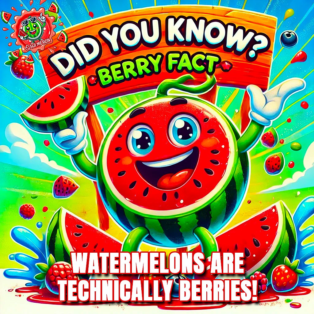 suimeroncoin's tweet photo. 💡 Did You Know? 🍉
Watermelons are technically berries! Botanically speaking, they’re classified as pepos, which are a type of berry.

At $MERON, we keep it sweet, simple, and berry juicy—just like watermelons! 🌱

#SuiMeron #WatermelonFacts #StayJuicy #CryptoFun #Sui #memecoin https://t.co/eRxjcoi5TD