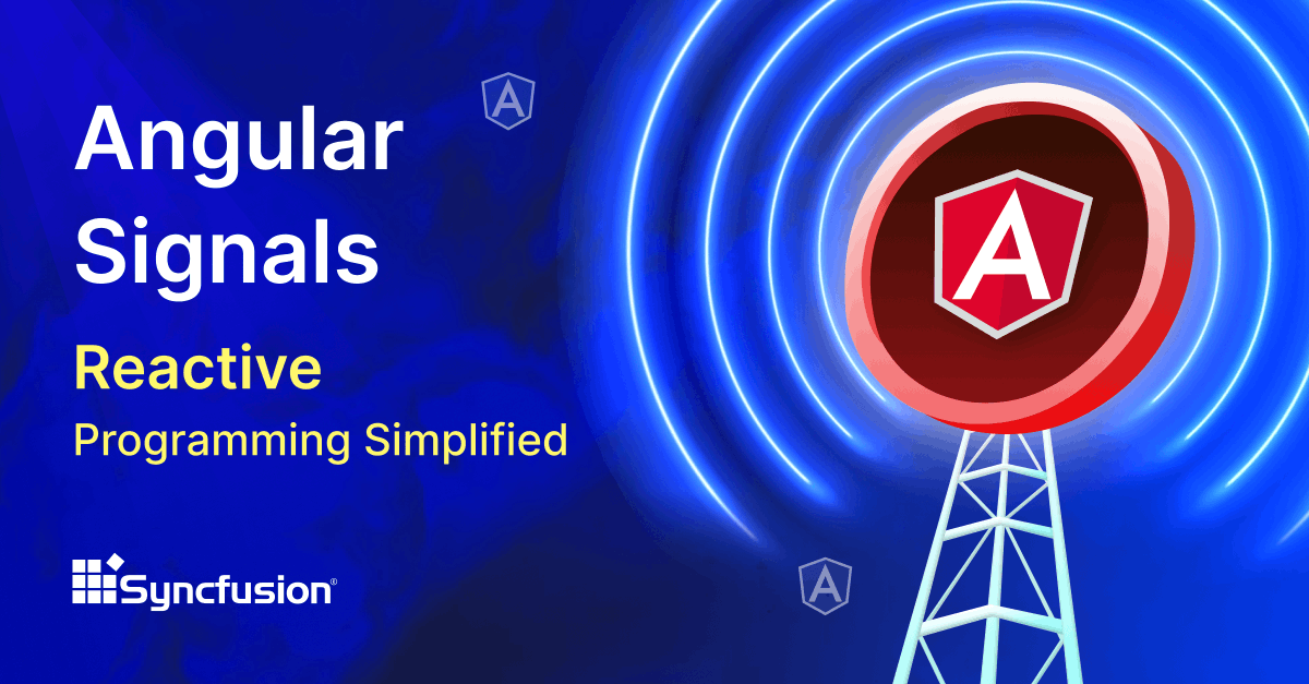 Syncfusion's tweet image. Level up your #Angular development with #AngularSignals!
          • Manage state changes with ease.
          • Boost #UI performance and responsiveness.
          • Simplify #ReactiveProgramming.
          • Embrace the future of Angular #development!…
