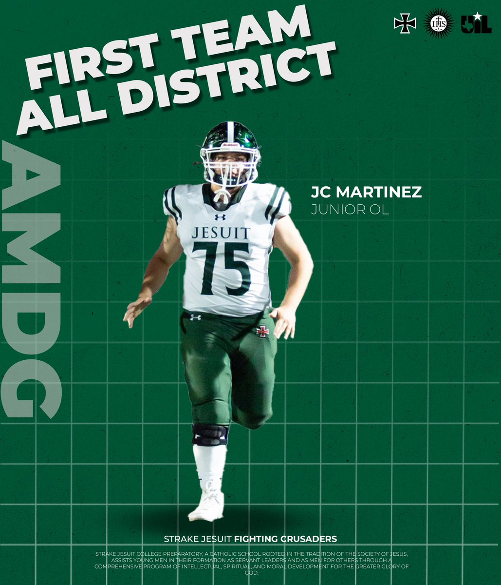 <a href="/STRAKEJESUITFB/">Strake Jesuit Football</a> 
9-4
Bi-District Champions
Area Champions
Regional Semifinalist
I cannot say enough great things about you 75! JC started all 13 games and was an absolute warrior in the trenches! 
Congratulations JC Martinez!
<a href="/jc_martinez75/">Juan Carlos Martinez</a> 
1st Team 20-6A Offensive Line
#WeAreSJ