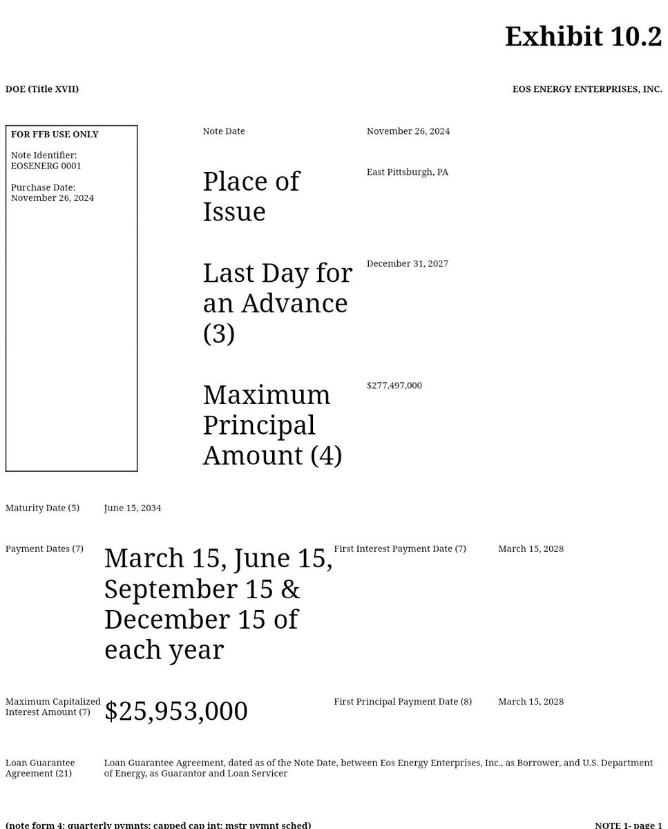 DiamondCuttrr's tweet image. $EOSE
First of the 2-4 tranches paid out in ~45 days. Roughly early-mid Jan.

First repayment hits March 15th 2028.

Whole lot of execution to get through between now and then.
But glad this has finally closed.

#BetterNeverStops #TheFutureIsBright