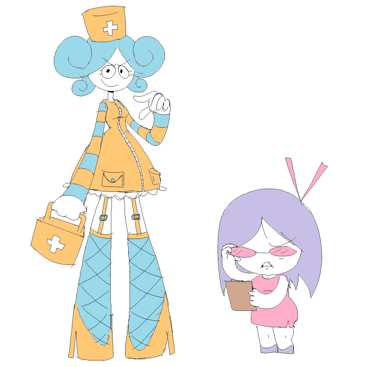 LochyAnimates's tweet image. Nurse and Secretary