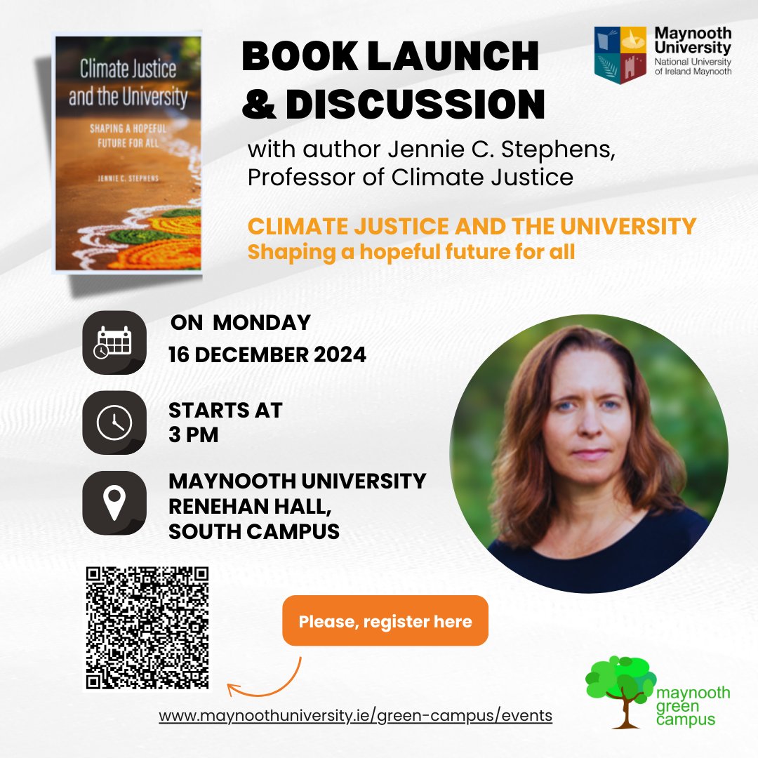 MU Green Campus (@greencampus_mu) on Twitter photo Join us in conversation on change in higher education with author @jenniecstephens, Professor of Climate Justice <a href="/ICARUS_Maynooth/">ICARUS Maynooth</a> <a href="/MaynoothUni/">Maynooth University</a>. We have a couple of surprises! 🎄
Please, register bit.ly/3VJAnGD Join us in conversation on change in higher education with author @jenniecstephens, Professor of Climate Justice <a href="/ICARUS_Maynooth/">ICARUS Maynooth</a> <a href="/MaynoothUni/">Maynooth University</a>. We have a couple of surprises! 🎄
Please, register bit.ly/3VJAnGD