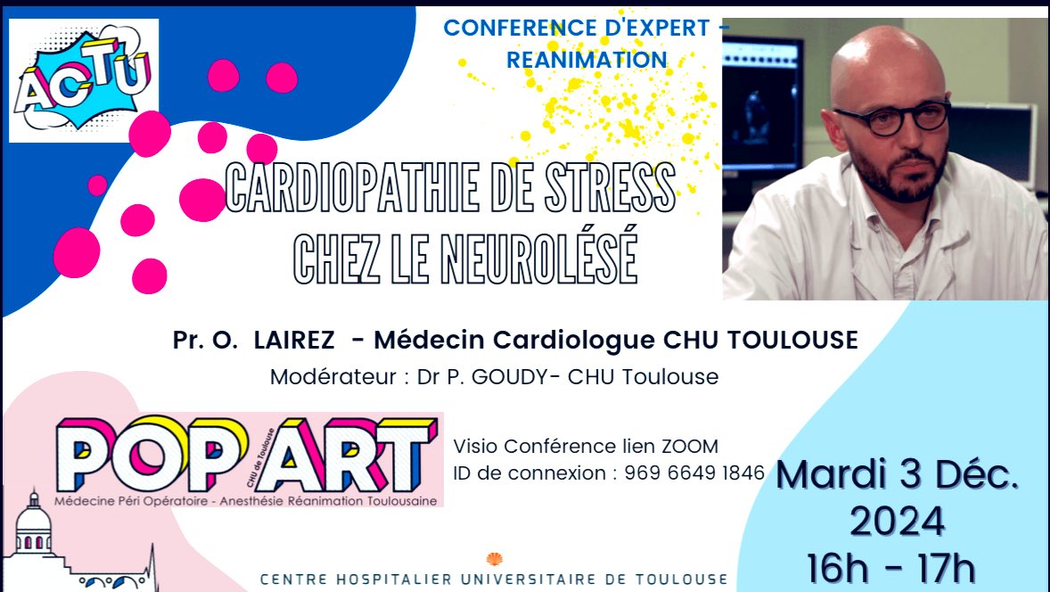 POpART (@popartoulouse) on Twitter photo Cardiopathie de stress chez le neurolésé ! ❤️🔥🧠🤯
<a href="/SFAR_ORG/">SFAR Anesthésie Réanimation</a> <a href="/SFARJeunes/">SFAR Jeunes</a> <a href="/AJARFrance/">AJAR France 🇫🇷</a>
C’est chez le <a href="/POpARToulouse/">POpART</a> et c’est maintenant !! Toutes les infos ici ⬇️⬇️⬇️ Cardiopathie de stress chez le neurolésé ! ❤️🔥🧠🤯
<a href="/SFAR_ORG/">SFAR Anesthésie Réanimation</a> <a href="/SFARJeunes/">SFAR Jeunes</a> <a href="/AJARFrance/">AJAR France 🇫🇷</a>
C’est chez le <a href="/POpARToulouse/">POpART</a> et c’est maintenant !! Toutes les infos ici ⬇️⬇️⬇️