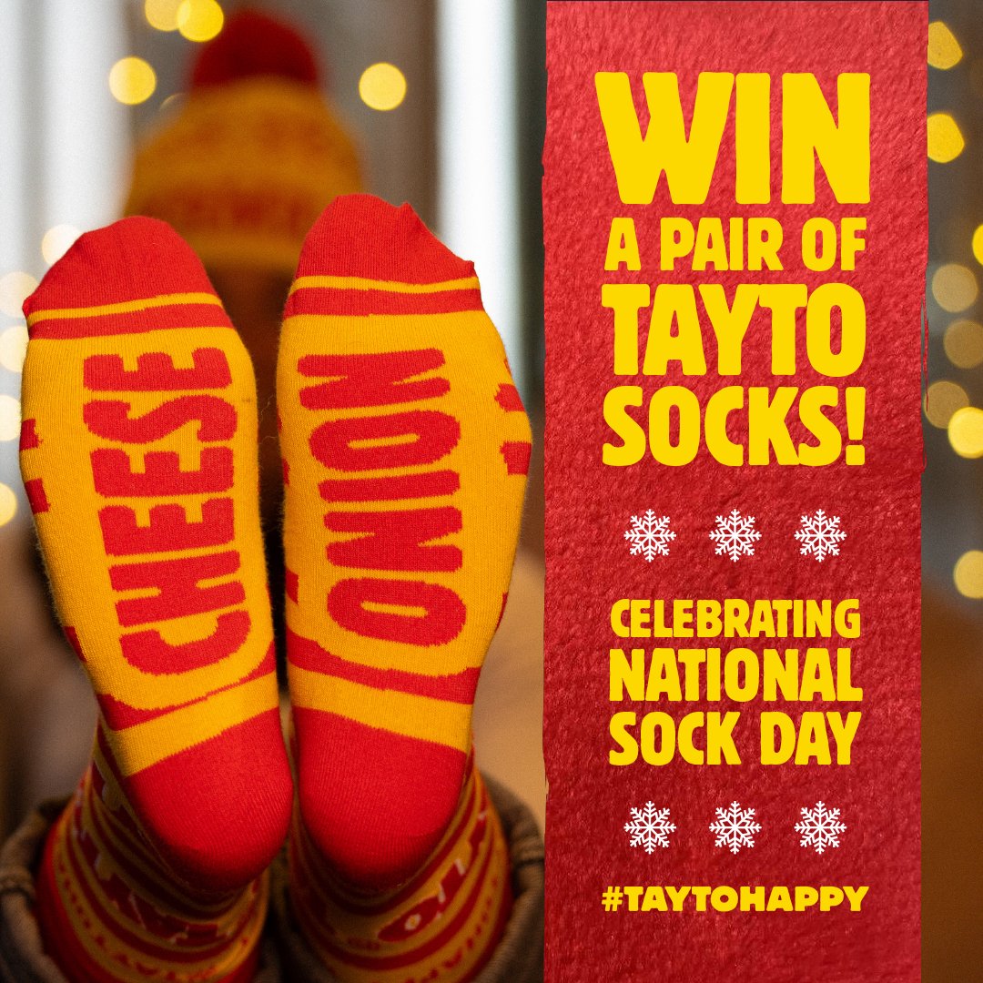 Who is the CHEESE to your ONION? 💛🎁😉 
 
Tell us below and we'll pick one lucky follower to receive a pair of TAYTO socks for you &amp; your bestie. Guaranteed to keep you #TaytoHappy through this chilly weather!!🎄✨🧦

🧦To ENTER:
LIKE this post
COMMENT someone who needs a pair